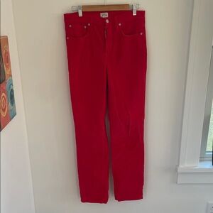 J.Crew tall vintage straight pant in Ruby. Corduroy size 28T.